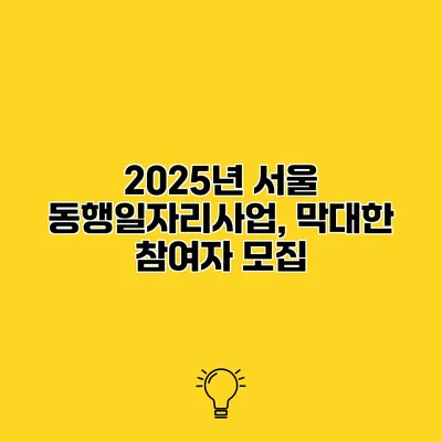 2025년 서울 동행일자리사업, 막대한 참여자 모집
