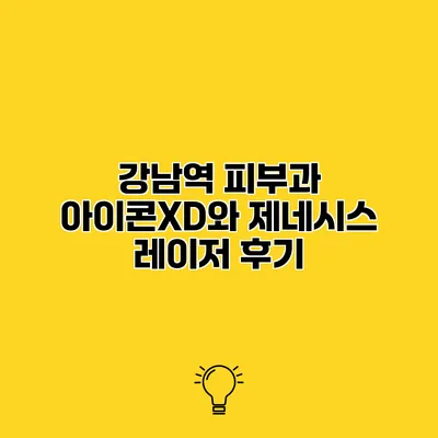 강남역 피부과 아이콘XD와 제네시스 레이저 후기