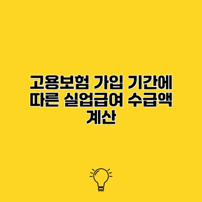 고용보험 가입 기간에 따른 실업급여 수급액 계산