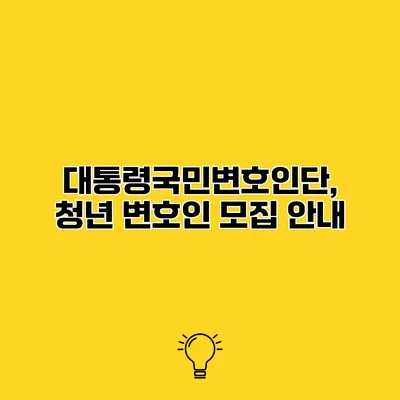 대통령국민변호인단, 청년 변호인 모집 안내