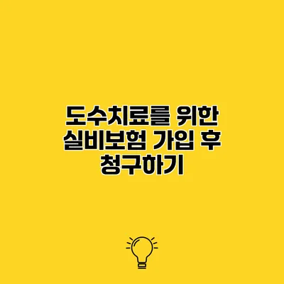 도수치료를 위한 실비보험 가입 후 청구하기