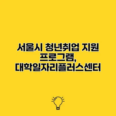 서울시 청년취업 지원 프로그램, 대학일자리플러스센터