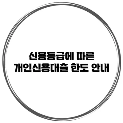 신용등급에 따른 개인신용대출 한도 안내