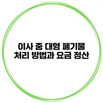 이사 중 대형 폐기물 처리 방법과 요금 정산