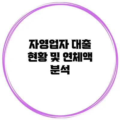 자영업자 대출 현황 및 연체액 분석