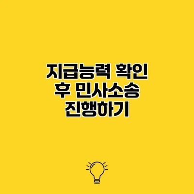 지급능력 확인 후 민사소송 진행하기