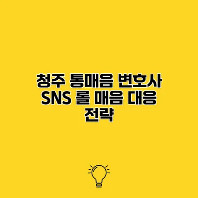 청주 통매음 변호사 SNS 롤 매음 대응 전략