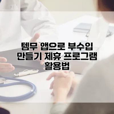템무 앱으로 부수입 만들기: 제휴 프로그램 활용법